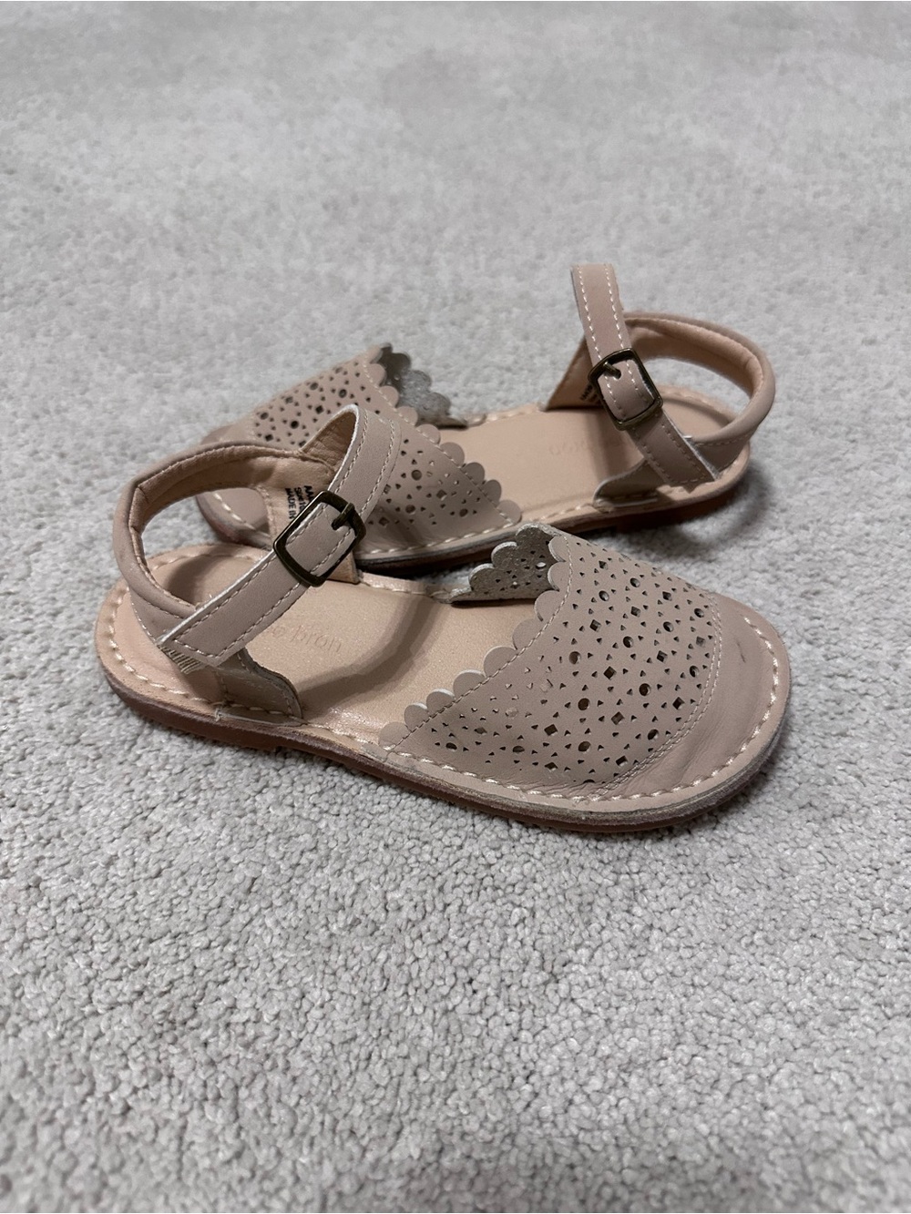 Aldo Girls' Scalloped Laser-Cut Sandals - Beige